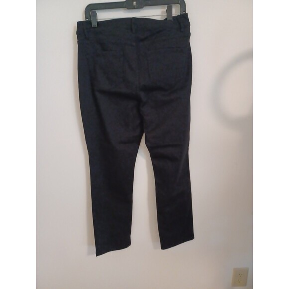 J Jill Denim Jeans Womens 12 Black High Rise Straight Leg Ankle Zip Fly Stretch - Picture 5 of 7